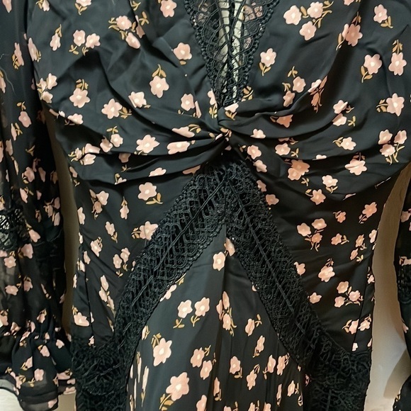 Self-Portrait Twist Front Ditsy Mini Dress Size 2 - Picture 9 of 13